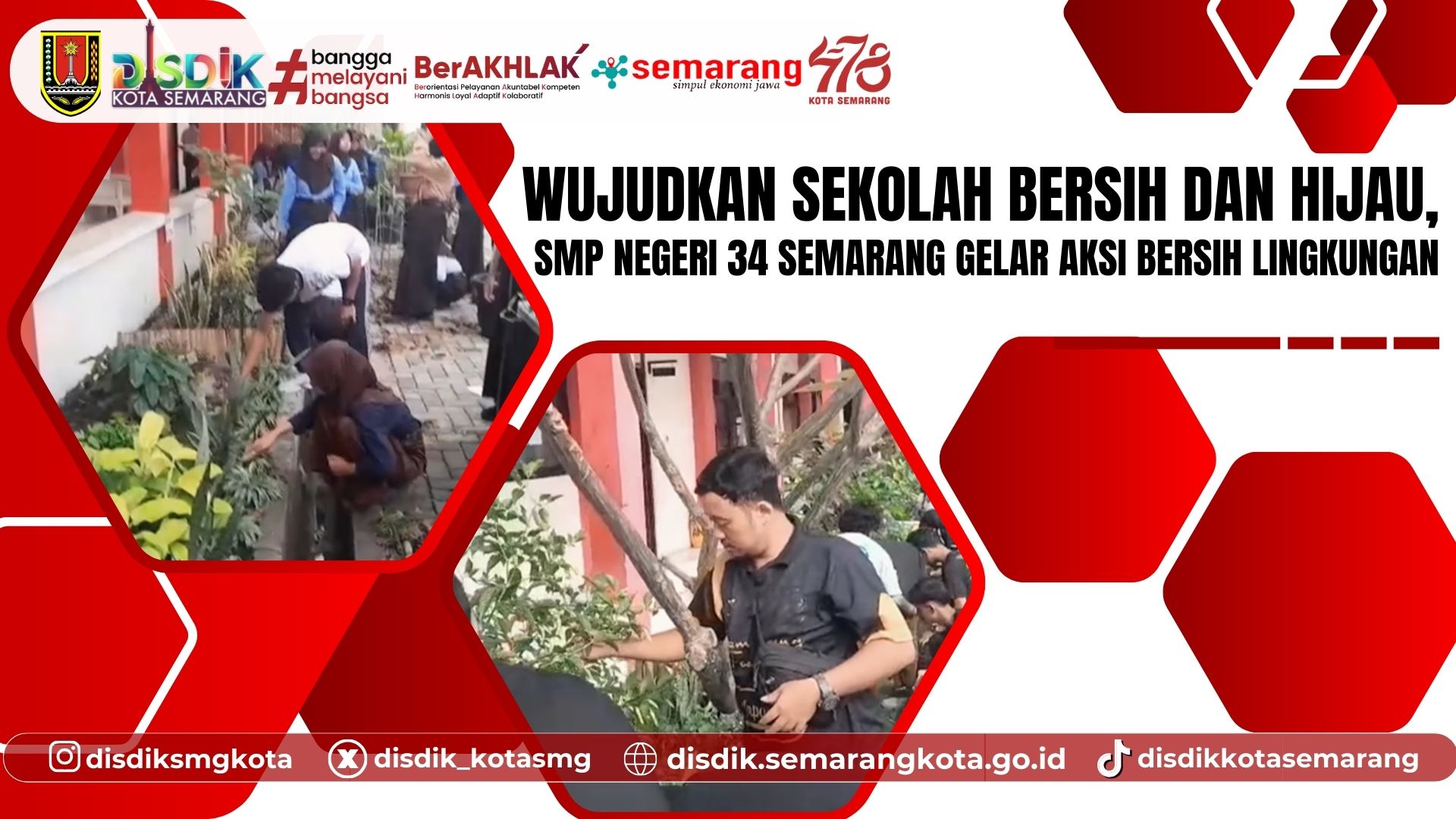 Wujudkan Sekolah Bersih dan Hijau, SMP Negeri 34 Semarang Gelar Aksi Bersih Lingkungan